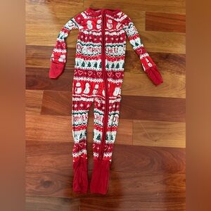 Little Sleepies Red and White Holiday One Piece Zippy